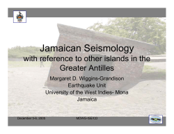 Jamaican Seismology