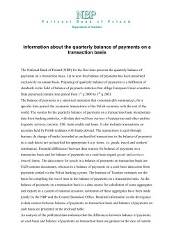 Information about the quarterly balance of payments on a