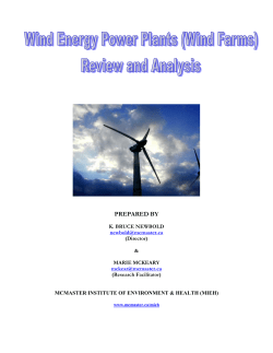 Wind Energy Power Plants (Wind Farms