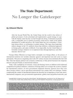 No Longer the Gatekeeper - Arthur D. Simons Center