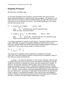 Emphatic Pronouns - Richard K. Larson
