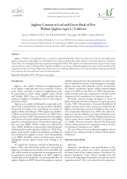 Juglone Content in Leaf and Green Husk of Five Walnut