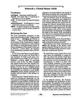 Schenck v. United States (1919)