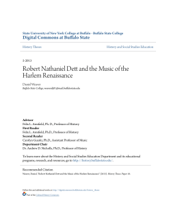 Robert Nathaniel Dett and the Music of the Harlem Renaissance