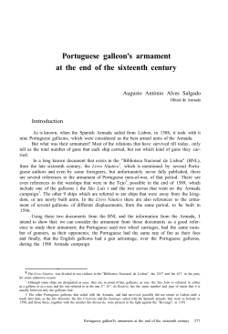 Portuguese galleon`s armament at the end of the