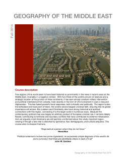 GEOG 540, Geography of the Middle East - edu.unh.cola