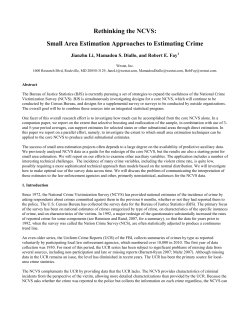 Small Area Estimation Approaches to Estimating Crime