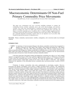 Determinants of Non-fuel Primary Commodity Price Movements