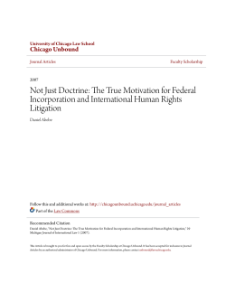 Not Just Doctrine: The True Motivation for Federal Incorporation and