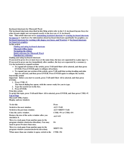 Keyboard shortcuts for Microsoft Word