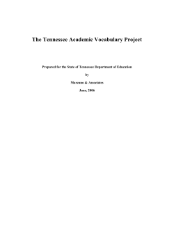 The Tennessee Academic Vocabulary Project