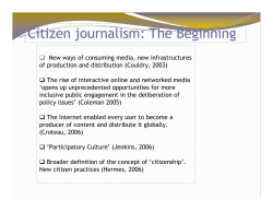 Citizen journalism: The Beginning