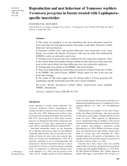 Reproduction and nest behaviour of Tennessee warblers Vermivora