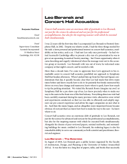 Leo Beranek and Concert Hall Acoustics