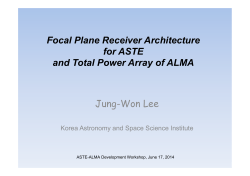 Focal Plane Receiver Architecture for ASTE and Total Power Array