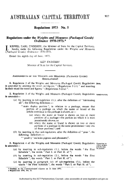 (Packaged Goods) Ordinance 1970-1973.