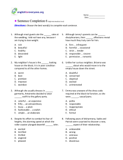 Sentence Completion 6 - English for Everyone