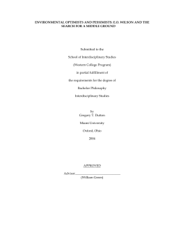 ENVIRONMENTAL OPTIMISTS AND PESSIMISTS