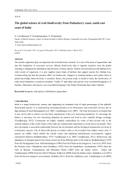 The global science of crab biodiversity from Puducherry coast, south