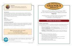 Fundraising Flyer - Providence Granola Project