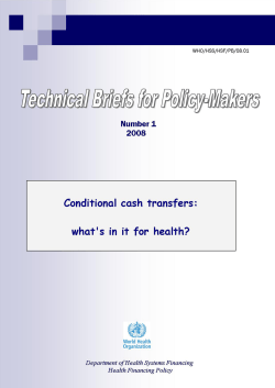 Conditional cash transfers: what`s in it for health?