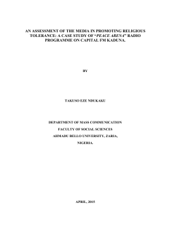an assessment of the media in promoting religious tolerance a case