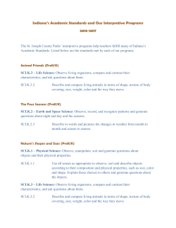 Academic Standards  - St. Joseph County Parks