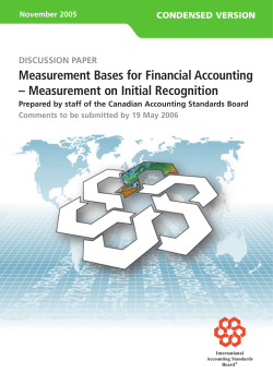 Measurement Bases for Financial Accounting
