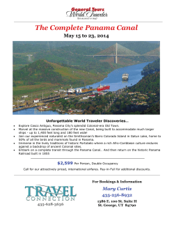The Complete Panama Canal May 15 to 23, 2014
