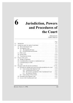 6 Jurisdiction, Powers and Procedures of the Court