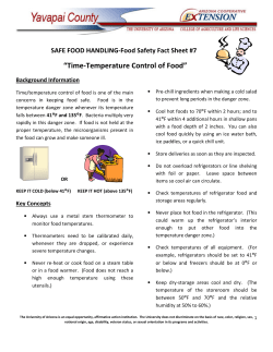 Time-Temperature Control of Food