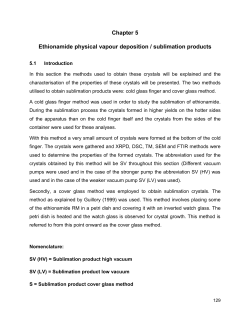 Chapter 5 Ethionamide physical vapour deposition / sublimation