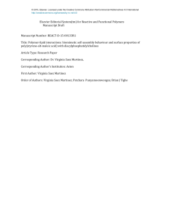 Elsevier Editorial System(tm) for Reactive and Functional Polymers