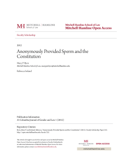 Anonymously Provided Sperm and the Constitution
