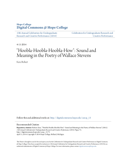 "Hoobla-Hoobla-Hoobla-How": Sound and Meaning in the Poetry of