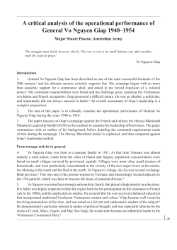 A critical analysis of the operational performance of General Vo