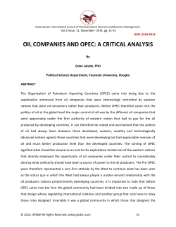 oil companies and opec: a critical analysis