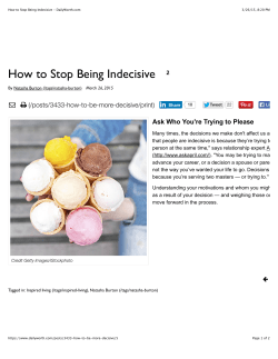 How to Stop Being Indecisive - DailyWorth.com