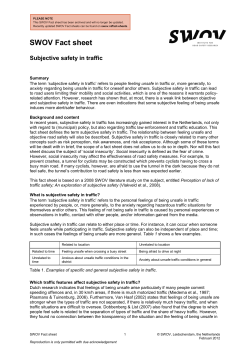 Subjective safety in traffic