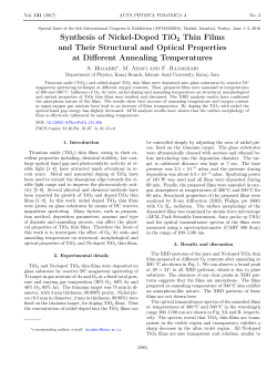 Synthesis of Nickel-Doped TiO2 Thin Films and Their Structural and