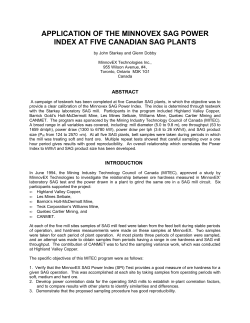 Application of the Minnovex SAG Power Index at five Canadian SAG