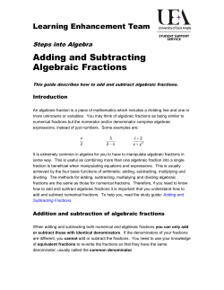Adding and Subtracting