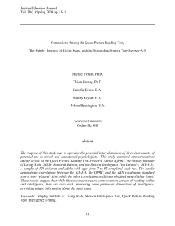 Correlations Among the Quick Picture Reading Test, The Shipley