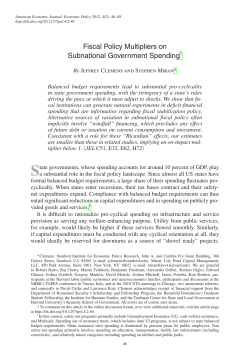 Fiscal Policy Multipliers on Subnational Government Spending