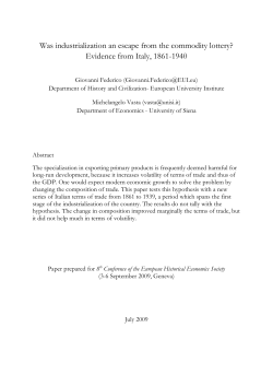 Was industrialization an escape from the commodity lottery