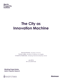 The City as Innovation Machine