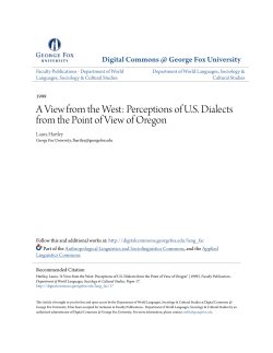 Perceptions of US Dialects from the Point of View of Oregon