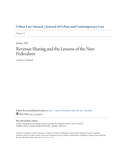 Revenue Sharing and the Lessons of the New Federalism