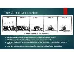 The Great Depression - Humanities for Wisdom