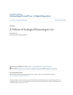A Defense of Analogical Reasoning in Law
